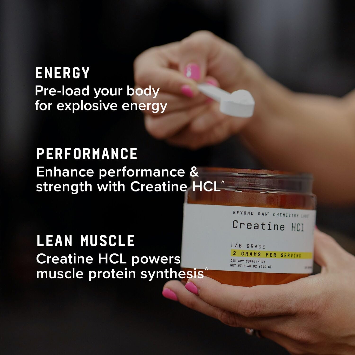 BEYOND RAW Science-Backed Creatine HCl Powder, Lab Grade, for Muscle Strength and Growth, Energy Production, Athletic Performance, Cognitive Support, Cellular Hydration, 120 Servings - Image 6