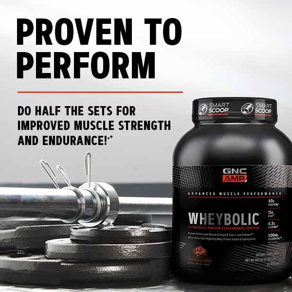 GNC AMP Wheybolic Clinically Proven Protein Powder, 40g Whey Protein, BCAA, Leucine, Increases Muscle Strength, Muscle Building, 3rd Party Tested, Gluten Free, Strawberries and Cream, 10 Servings - Image 8