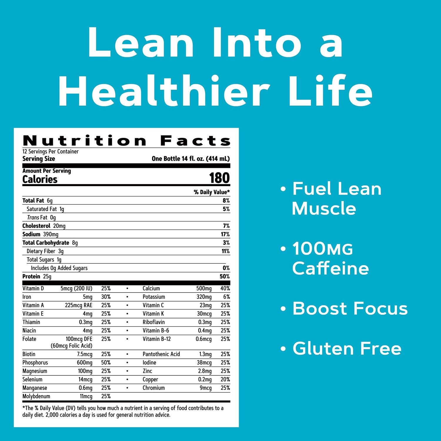 GNC Lean Shake Burn With Caffeine, Clinically Proven Weight Management, Ready to Drink Meal Replacement, 25g Protein with Zero Added Sugar, Vanilla Latte, Pack of 12 - Image 5