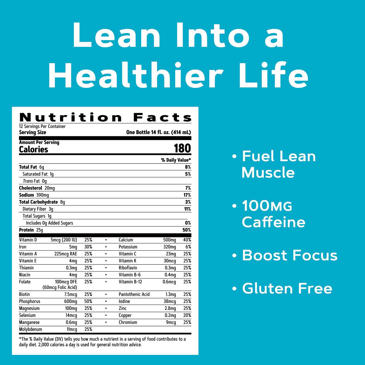 GNC Lean Shake Burn With Caffeine, Meal Replacement, Chocolate Mocha, 25g Protein, Clinically Proven Weight Management, Ready To Drink, Zero Added Sugar, 14 oz Bottles, Pack of 12 - Image 5