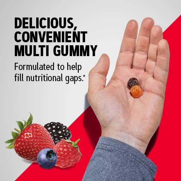 GNC Mega Men Multivitamin Gummy, Energy, Metabolism, & Immune Support, Mixed Berry, 120 Count - Image 3