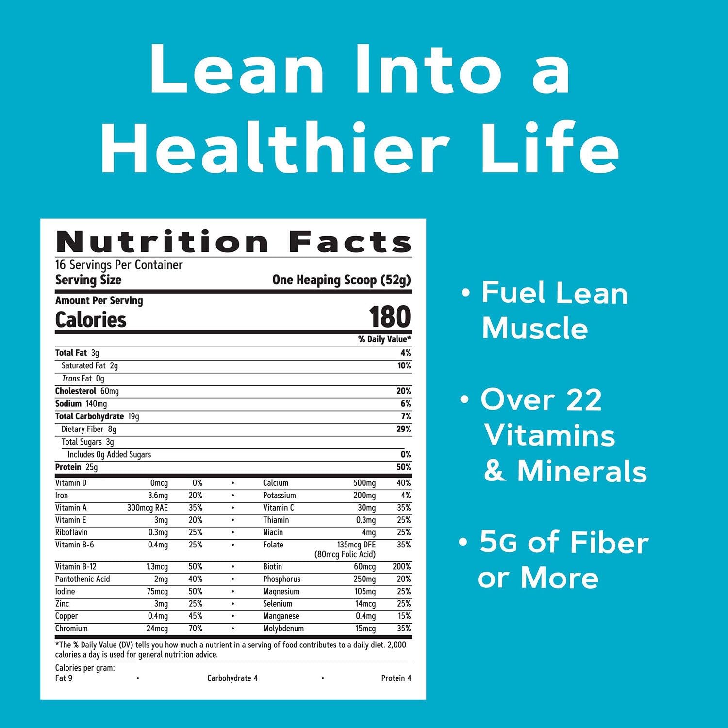 GNC Total Lean Lean Shake 25 - French Vanilla (16 Servings) - Image 5