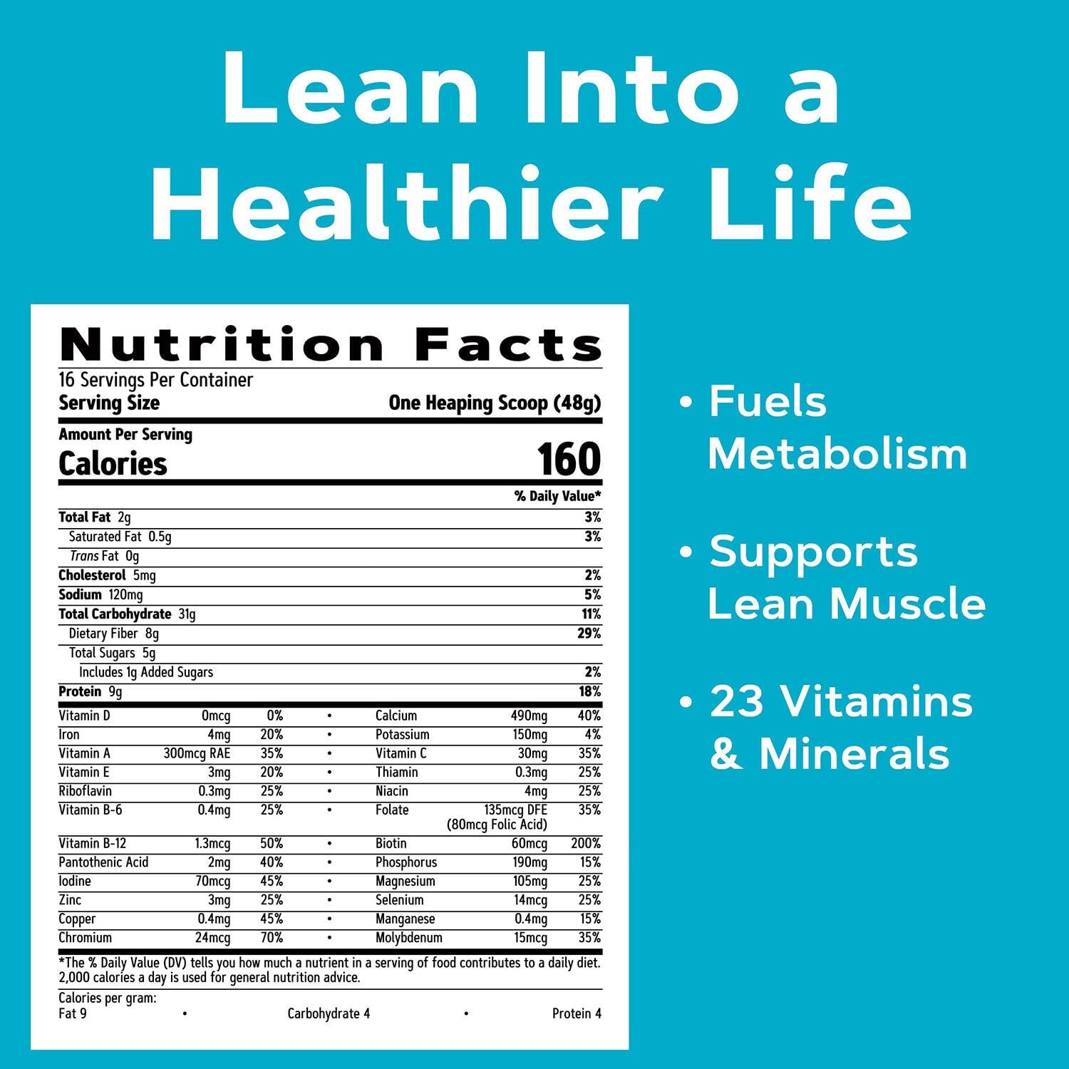 GNC Total Lean Lean Shake Classic - Vanilla Bean (16 Servings) - Image 5