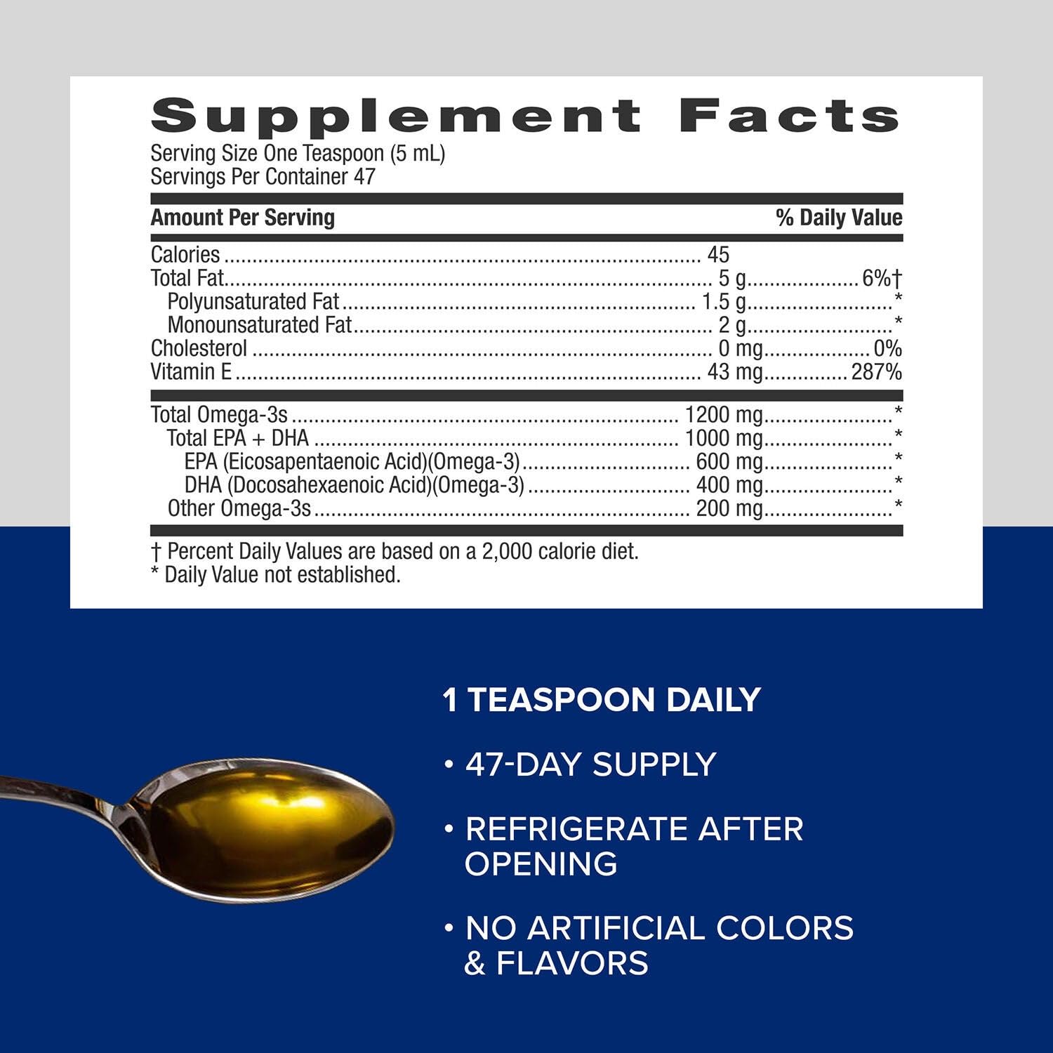 GNC Triple Strength Fish Oil Liquid Supplement, Wild Deep Ocean Caught. with 1000mg EPA DHA Omega 3s, for, Heart, Brain, Skin, Eye, Joint Health, Natural Orange Flavor, 8 Fl Oz, 47 Servings - Image 5